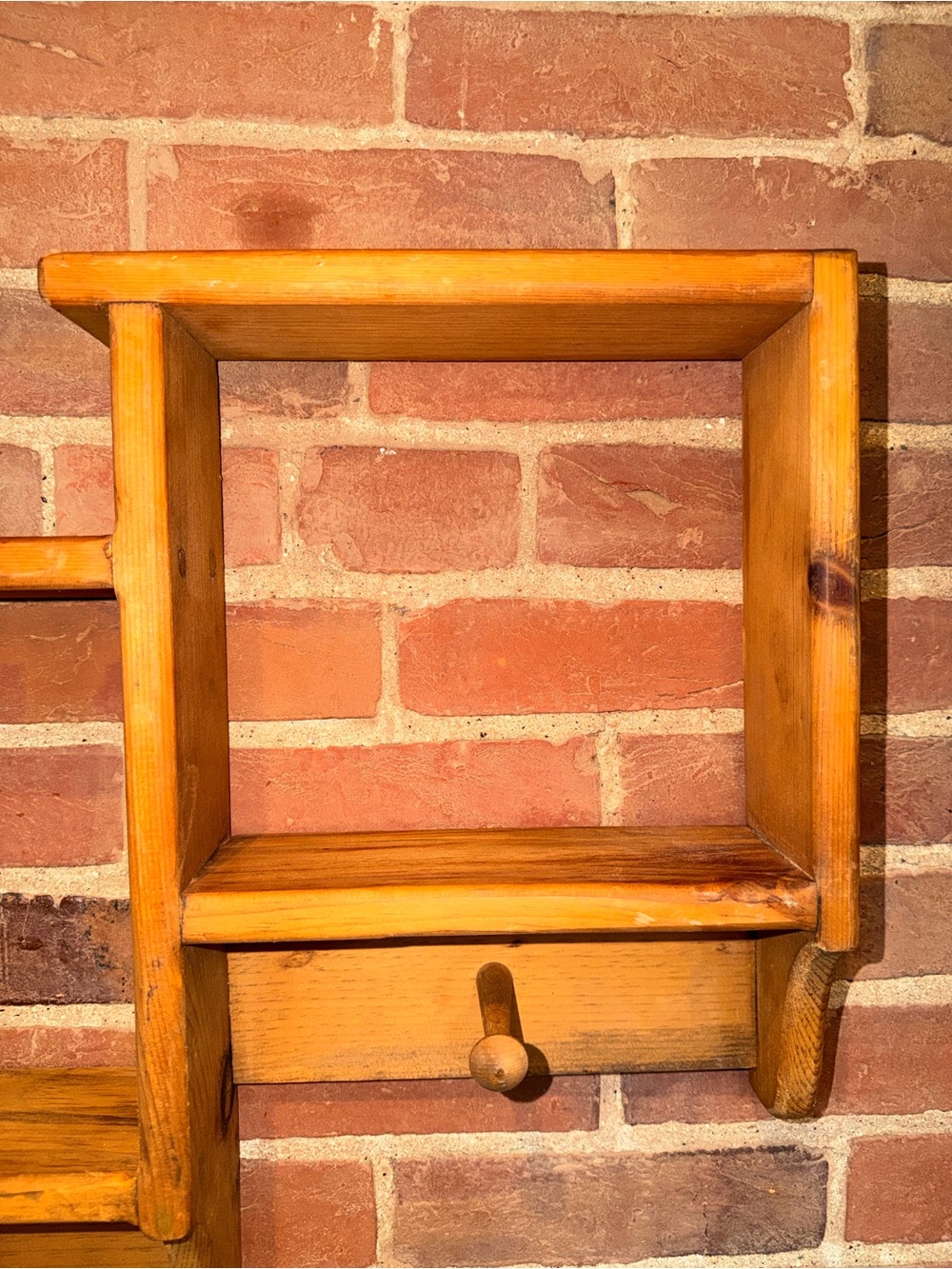 3 Tier Wood Wall Shelves Curio Shadow Box Display Hooks Trinket Knick Knacks - Picture 2 of 13